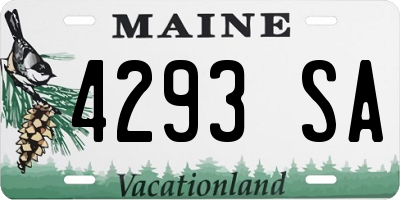 ME license plate 4293SA