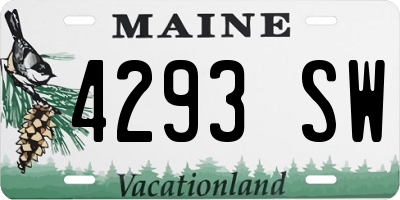 ME license plate 4293SW