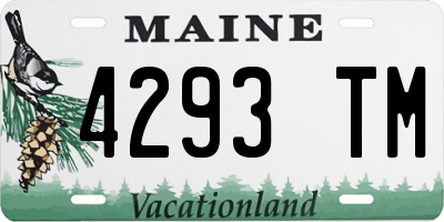 ME license plate 4293TM