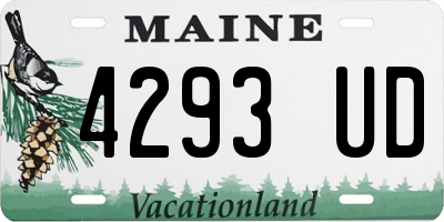 ME license plate 4293UD