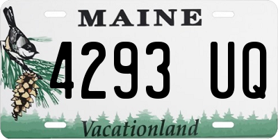 ME license plate 4293UQ