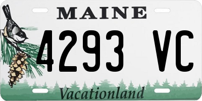 ME license plate 4293VC