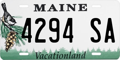 ME license plate 4294SA