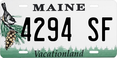 ME license plate 4294SF