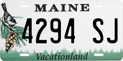 ME license plate 4294SJ