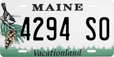 ME license plate 4294SO