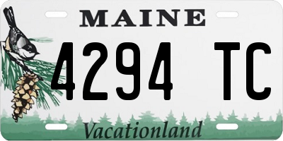 ME license plate 4294TC