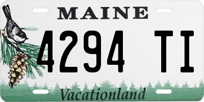 ME license plate 4294TI