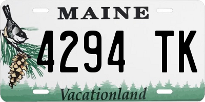 ME license plate 4294TK