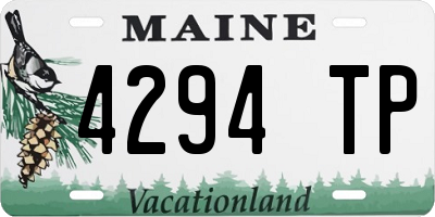 ME license plate 4294TP