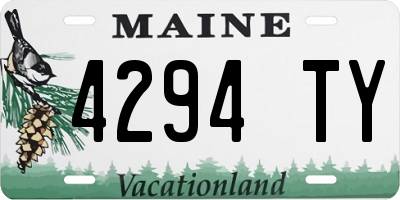 ME license plate 4294TY