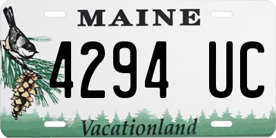 ME license plate 4294UC