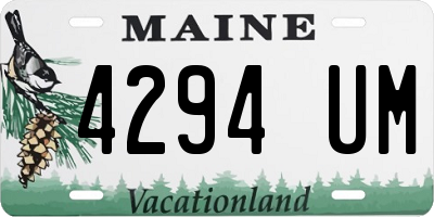 ME license plate 4294UM