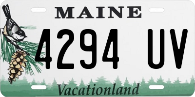 ME license plate 4294UV