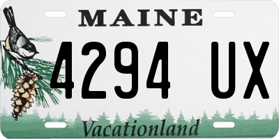 ME license plate 4294UX