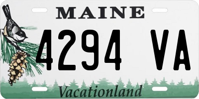 ME license plate 4294VA
