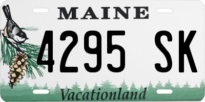 ME license plate 4295SK