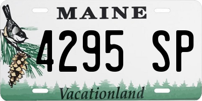 ME license plate 4295SP