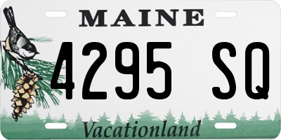 ME license plate 4295SQ