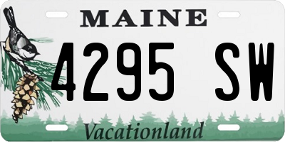 ME license plate 4295SW
