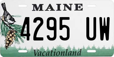 ME license plate 4295UW