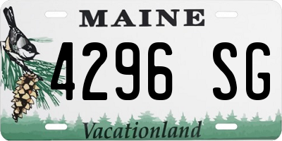 ME license plate 4296SG