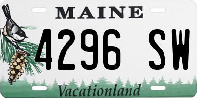 ME license plate 4296SW