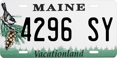 ME license plate 4296SY