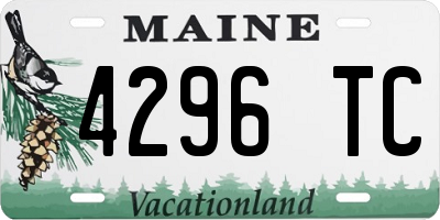 ME license plate 4296TC