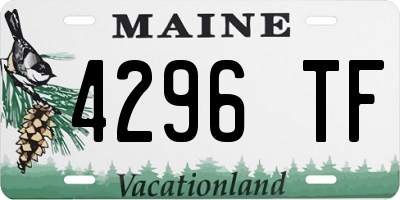 ME license plate 4296TF