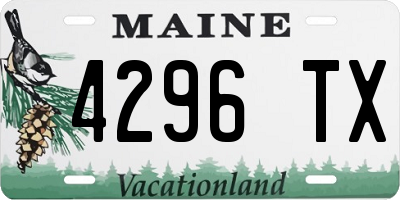 ME license plate 4296TX