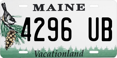 ME license plate 4296UB