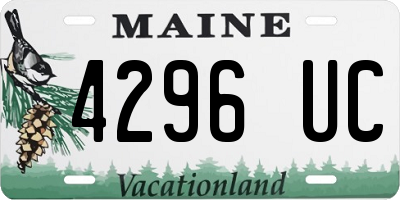 ME license plate 4296UC
