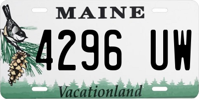 ME license plate 4296UW