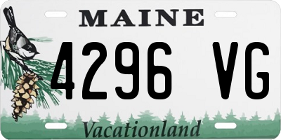 ME license plate 4296VG