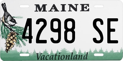 ME license plate 4298SE