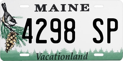 ME license plate 4298SP