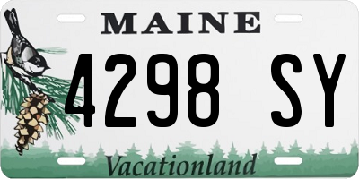 ME license plate 4298SY