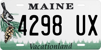 ME license plate 4298UX
