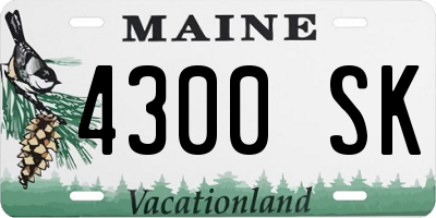ME license plate 4300SK