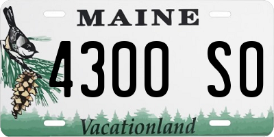 ME license plate 4300SO
