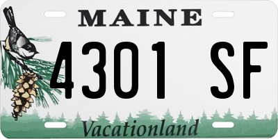 ME license plate 4301SF