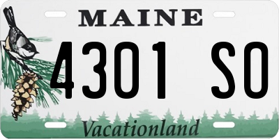 ME license plate 4301SO