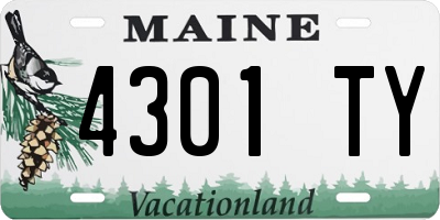 ME license plate 4301TY