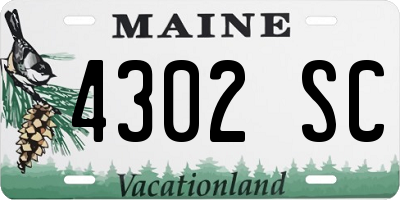 ME license plate 4302SC