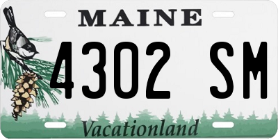 ME license plate 4302SM