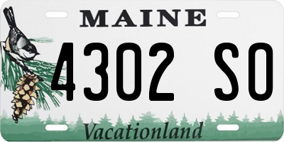 ME license plate 4302SO