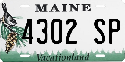 ME license plate 4302SP