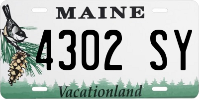 ME license plate 4302SY