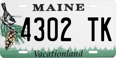 ME license plate 4302TK